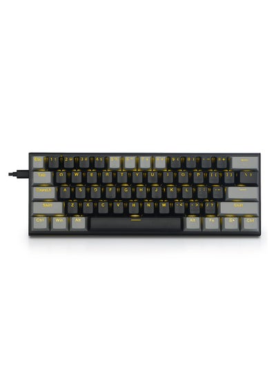 Buy Z-11 60% Wired Mechanical Gaming Keyboard,Blue Switches Yellow Backlit Compact 61 Keys Keyboard for Windows,Mac OS Black Grey in UAE