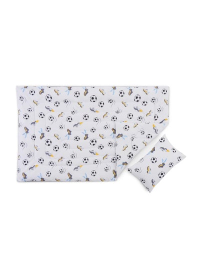 Buy Football League 2-piece Comforter Set 160x220cm - White in UAE