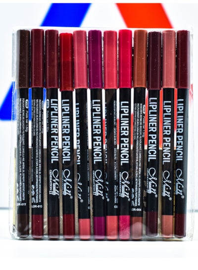 Buy 12-Piece M.N Lip Liners 12 Colors in Egypt