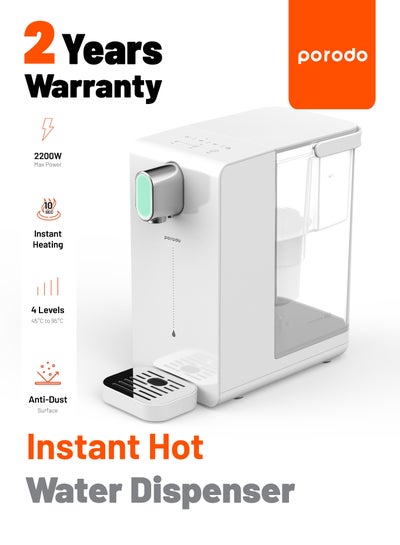 Buy 10s Instant Hot Water Dispenser With Automatic Ambient Lighting UK 3Pin Power Cord Length 1m, 2200W Max Power, w, 20L/h Hot Water Capacity, 4 Levels of Temperature/ Anti-Dust/ W in UAE