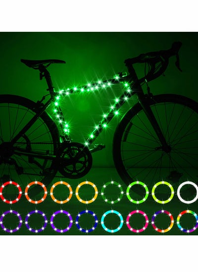 اشتري LED Bike Frame Lights, 16 Color ,LED Bike Frame Rope Light, Remote Control Bicycle Frame LED Light في السعودية