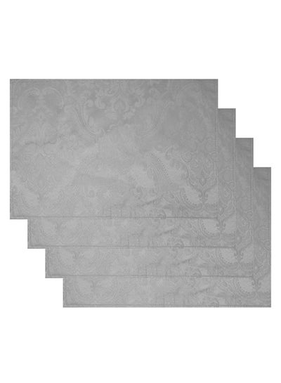 Buy Set of 4 Grey Elegance Damask Table Fabric Placemats  Handkerchief Wedding 13 x 19inch in Saudi Arabia