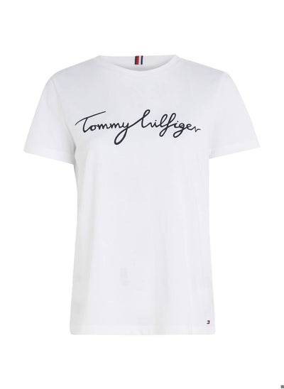 Buy Women's Heritage Crew Neck Logo T-Shirt, White in UAE