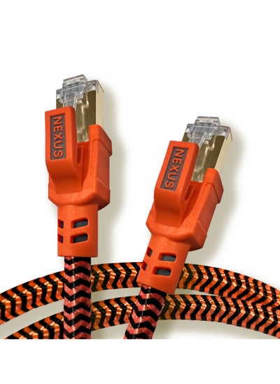 Buy NEXUS CAT8 Network Cable 0.5M FULL COPPER Ethernet Cable High-Speed 40Gbps 2000MHz RJ45 Braided and Shielded Ethernet Cable Compatible with Ethernet Switches PS5 PC Router TV Xbox (0.5M) in UAE