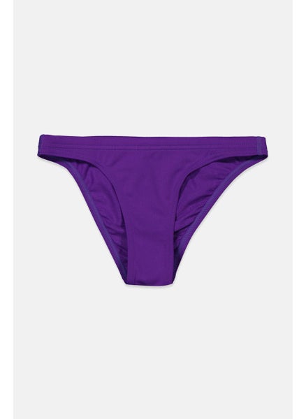 اشتري Women Brand Logo Drawstring Swimwear Bottoms, Purple and White في السعودية