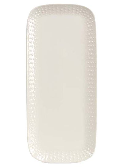 Buy Drops Porcelain Serving Platter, White - 36x16 cm in UAE
