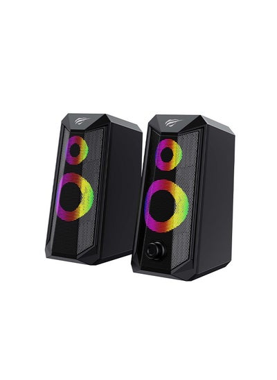 Buy Desktop Speakers, Computer Audio, 3D Surround Sound, RGB Dynamic Lighting Effects, Wired Plug and Play, Suitable for PC, Laptop, Mobile Phone, TV in Saudi Arabia