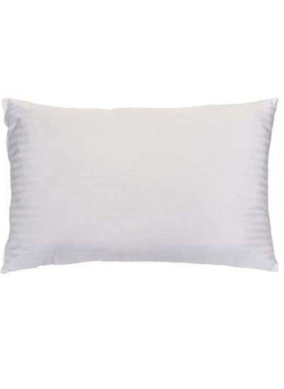 Buy Maestro 2 Pcs Stripe Hotel Cushion Filler 90 GSM outer fabric, 400 grams with Microfiber filling, Size: 30 x 50, White in UAE