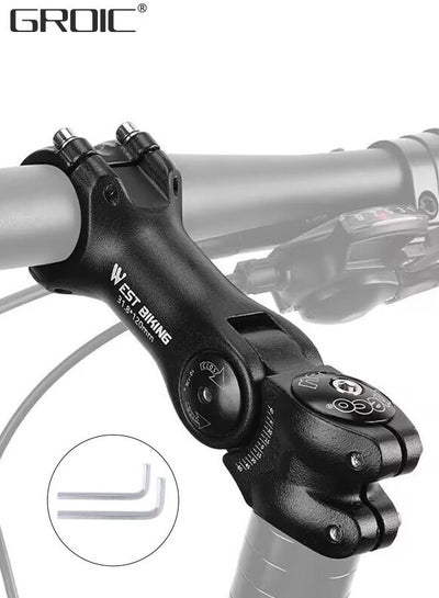 Buy Adjustable MTB Stem 31.8mm - 120mm 60 Degree Bike Stem Riser for Handlebar - Aluminum Alloy Mountain Bike Handlebar Riser Extender for MTB Road City Bike Bicycle in Saudi Arabia