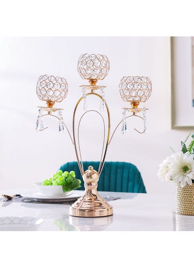 اشتري Seletti 3 Tea Light Candle Holder Decorative Candle Stand Candle Stick Home Decoration Candle Holders For Prayer Room Dining Room Candle Light Dinners 38x14x50.5 cm Gold في الامارات