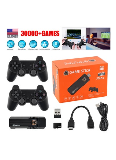 Buy X8 pro 4K Retro Game Console 30000+ Video Game Stick +2x Wireless Controllers in UAE