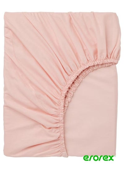 Buy Fitted sheet light pink 90x200 cm in Saudi Arabia