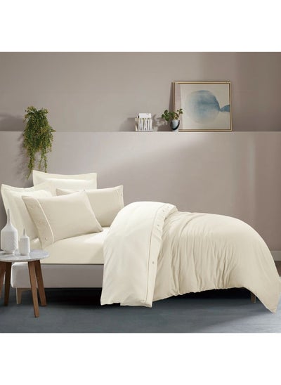 Buy Porto - Double Summer Bedding Set - 7 Pieces - Creamy - Light Beige in Saudi Arabia