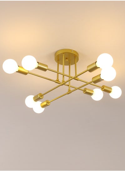 Buy E27 Gold Iron Chandelier, 8 Head Magic Bean Ceiling Light in Saudi Arabia