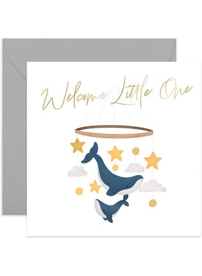 اشتري Old English Co. Welcome Little One Whale Nursery New Baby Card Cute Congratulations Card For Baby Boy Or Baby Girl ; Gender Neutral Design For New Parents ; Blank Inside & Envelope Included في السعودية