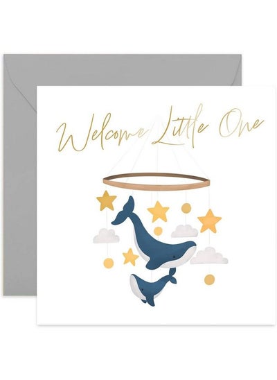 اشتري Old English Co. Welcome Little One Whale Nursery New Baby Card Cute Congratulations Card For Baby Boy Or Baby Girl ; Gender Neutral Design For New Parents ; Blank Inside & Envelope Included في الامارات