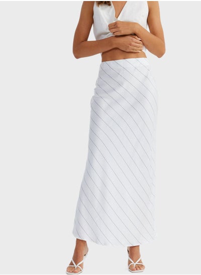 Buy Striped Slipt Skirt in UAE