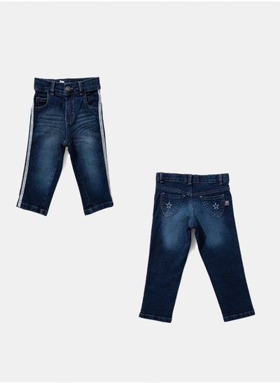 Buy Baby Girls Jeans Denim Pants with Side Stipe in Egypt