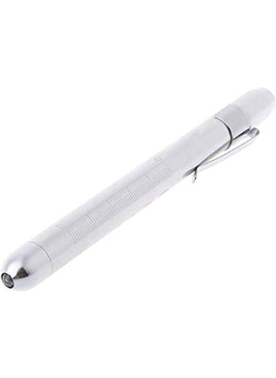 اشتري Nurse Pen Light Led Medical Penlight with Pupil Gauge for Nursing Students Doctors Torch Lamp SILVER في السعودية