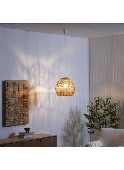 اشتري Prescott E27 Rattan Pendant Lamp Dia39x37.5cm - Brown في الامارات