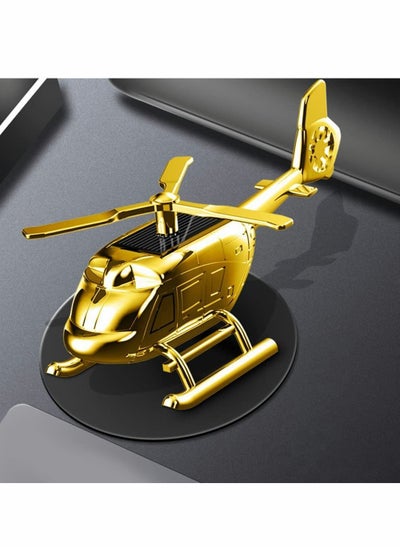 Buy Air Freshener Car Fragrance Diffuser Solar Rotating Automotive Air Fresheners Ornament Helicopter Shape Solid Aromatherapy Decoration for Car and Home (Gold) in Saudi Arabia