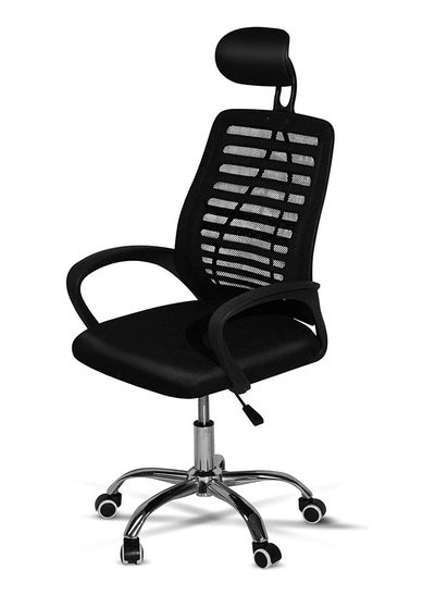 اشتري Office Chair,Comfort Ergonomic Height Adjustable Desk Chair with Lumbar Support Backrest&Headrest and Armrests, Black 125×55×55cm في الامارات