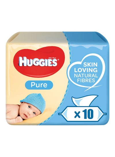 Buy Baby Wipes Pure, 56s X 10 Pack (560 Wipes) in UAE