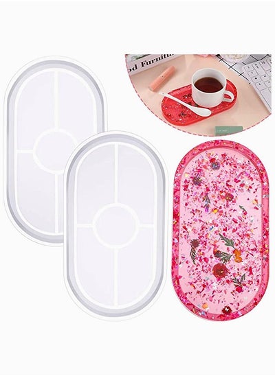 اشتري Tray Resin Mould, KASTWAVE Craft Jewelry Making Mould Oval Tray Mould DIY Epoxy Resin Mould Silicone Resin Mould Plate Casting Mould for Office Home Decor (2 Pieces) في الامارات