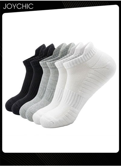 اشتري 3 Pairs Sports Cotton Socks for Men Thick Cushioned Sole Ideal for Running Basketball Fitness Cycling في الامارات