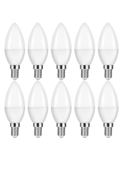 Buy E14 LED Light Bulb, Small Screw Candle Bulbs, 7W 630lm, Cool White 6500K E14 LED Bulb, Energy Saving Candle Light Bulbs, Non-dimmable, Pack of 10 in UAE