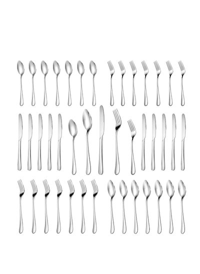 Buy 30 Piece Silverware Set for 6, Premium Stainless Steel Cutlery Set, Mirror Polished Cutlery Set, Durable Household Kitchen Cutlery Set in UAE