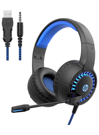 Buy USB Gaming Headset DHE-8011UM RGB Stereo Headphone for Smartphone, PC, PS4, Xbox One, Ergonomic Design Over Ear Headphone with Mic in UAE