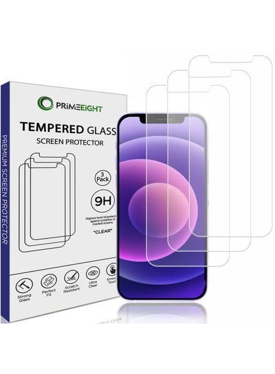 Buy PRIMEEIGHT iPhone 11 Pro/XS/X Screen Protector 5.8 Inch Display - Ultra Thin 9H Hardness Tempered Glass iPhone 11 Pro/XS/X Pack of 3 - Easy to Install HD Clear Screen Protector 11 Pro/XS/X. in Saudi Arabia