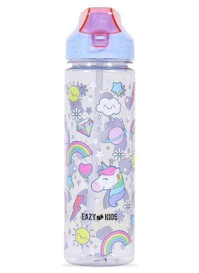 Buy Unicorn 2-In-1 Tritan Water Bottle - Blue, 650ml in Saudi Arabia