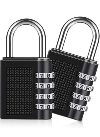 Buy Combination Padlock 2 Pack 4 Digit Lock Padlock for School Gym Locker Filing Cabinets Toolbox Employee Fence Hasp Parking Case etc in Saudi Arabia