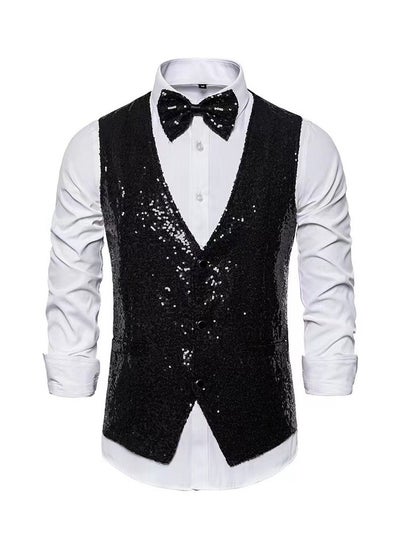 اشتري New Men's Fashionable Sequined Suit Vest في السعودية