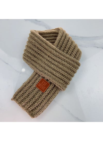 اشتري ins Korean Style Childrens Knitted Scarf Winter Solid Color Warm Wool Baby Boy and Girl Korean Style Baby Neck FashionKhaki (thickened and widened) Khaki (thickened and widened) في الامارات