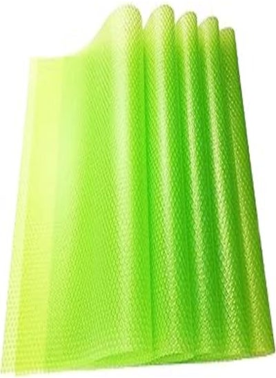 Buy Silicone Slicing Fresh Fruit Vegetables Healthy Safe Stand in Refrigerator Drawer/Closet Placemat - Shelving Protectors, 30 x 45cm (Green) - 4 Piece in Egypt