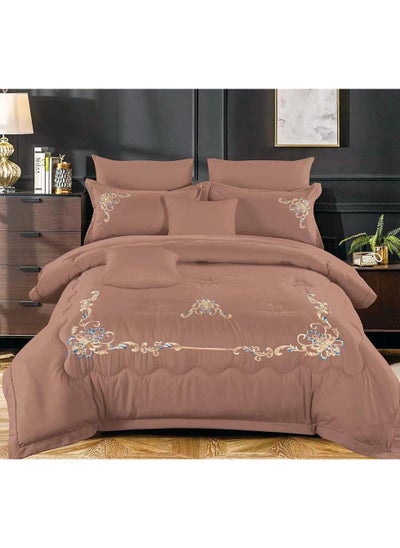 Buy Dream Bell 6 Pc Embroidery Cotton Comfy Comforter Set With Fiber Filling 15 in UAE