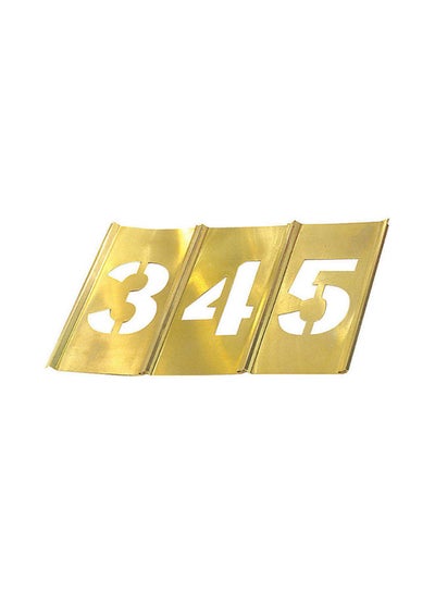Buy Brass Interlocking Stencils 15 Piece Single Number Set 5 inch in UAE