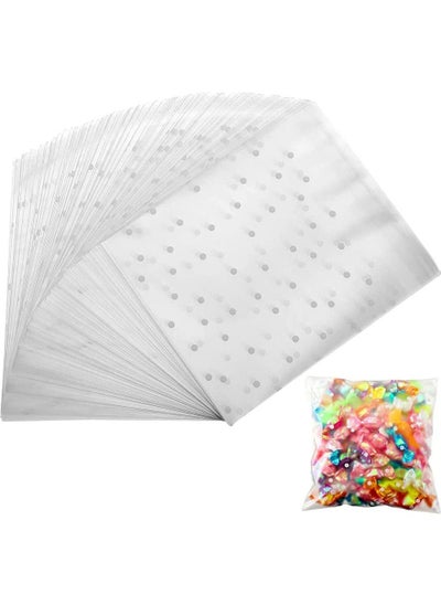 Buy Self Adhesive Candy Bags 400pcs Cellophane Cookie Bags Self Adhesive Seal Cellophane Bags White Polka Dot Clear Bags OPP Plastic Party Bags For Bakery, Candy, Soap, Cookies in UAE