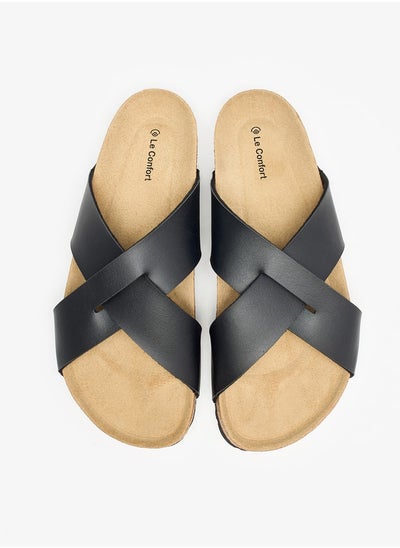 Buy Men Cross Strap Slip-On Sandals in Saudi Arabia