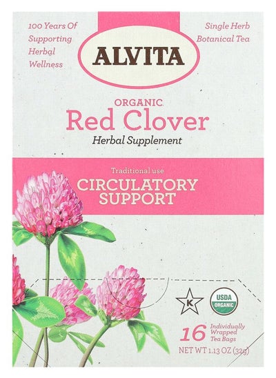 اشتري Organic Botanical Tea Red Clover Caffeine Free 16 Individually Wrapped Tea Bags 1.13 oz (32 g) في الامارات