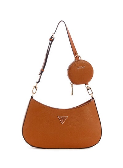 Buy Guess Alexie Top Zip Brown Shoulder Bag for Women VG841618 in UAE