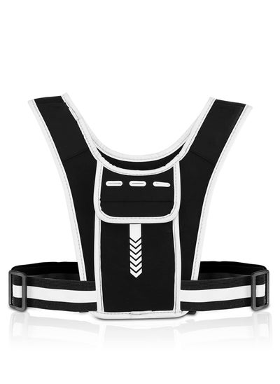 اشتري Running Vest Phone Holder for Men  Women, Men  Women's Sports Adjustable Reflective Running Vest Light Weight Phone Holder for Running with Water Bottle Pouch, Accessories Pockets في الامارات