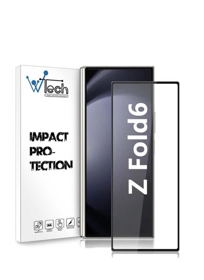 Buy Samsung Galaxy Z Fold6 5G 2024 Premium E2E Full Glue Full Cover Tempered Glass Screen Protector Clear/Black in UAE