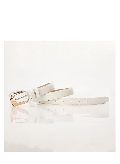 Buy Fashion Explosion Style With Classic Square Pinhole Jeans Belt Women 105cm White in UAE