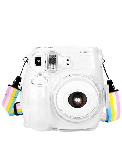 Buy Protective Case Compatible with Fujifilm Instax Mini 7S/7C Crystal Hard Shell PVC Protective Cover Carrying Cover/with Adjustable Shoulder Strap -Clear in UAE