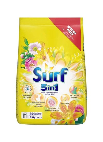 Buy 5 in 1 Detergent Washing Powder - Spring Flowers Freshness 2.4kg in UAE