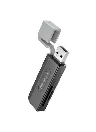 Buy BOROFONE DH9 2 in 1 USB 2.0 to SD / TF 2.0 Card Reader(Black Grey) in Saudi Arabia